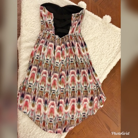 Charlotte Russe strapless hi-low print dress - Picture 2 of 3